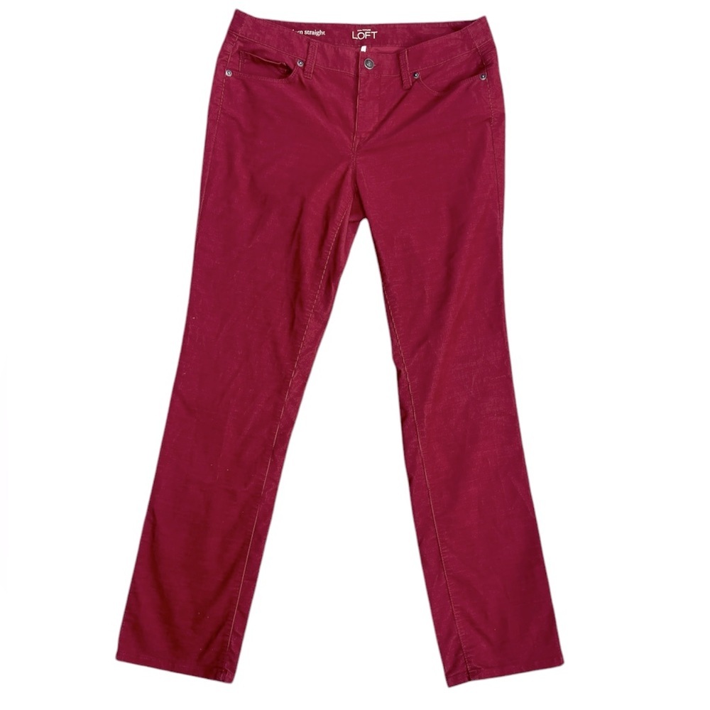 LOFT Women's Red Corduroy Pants Size 8